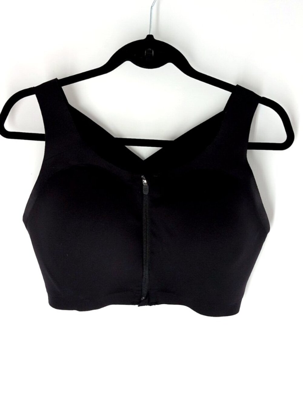 Lululemon Enlite Sports Bra Zip Front Black 38DD wirefree high support running